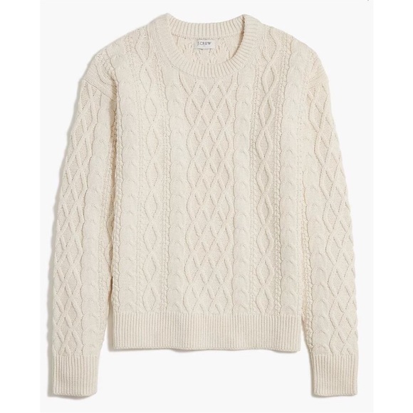 J. Crew Sweaters - SOLD!‼️J Crew Cable Knit Sweater S cream Crew Womens BT229 Fisherman 100% cotton